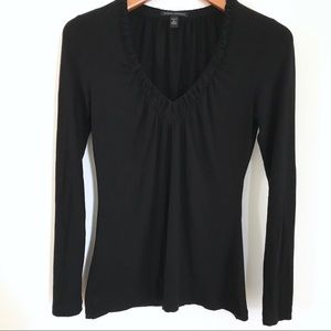 Banana Republic Womens Black Stretchy V Neck Top M